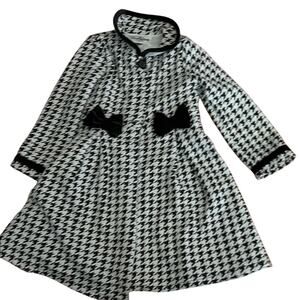 Rare Editions Black and White Houndstooth A-Line Dress with Matching Coat